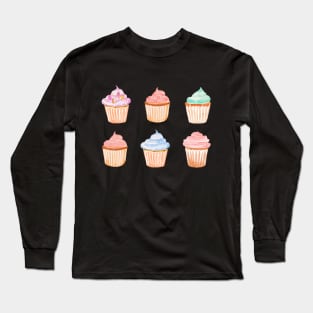 Watercolor Cupcakes Long Sleeve T-Shirt